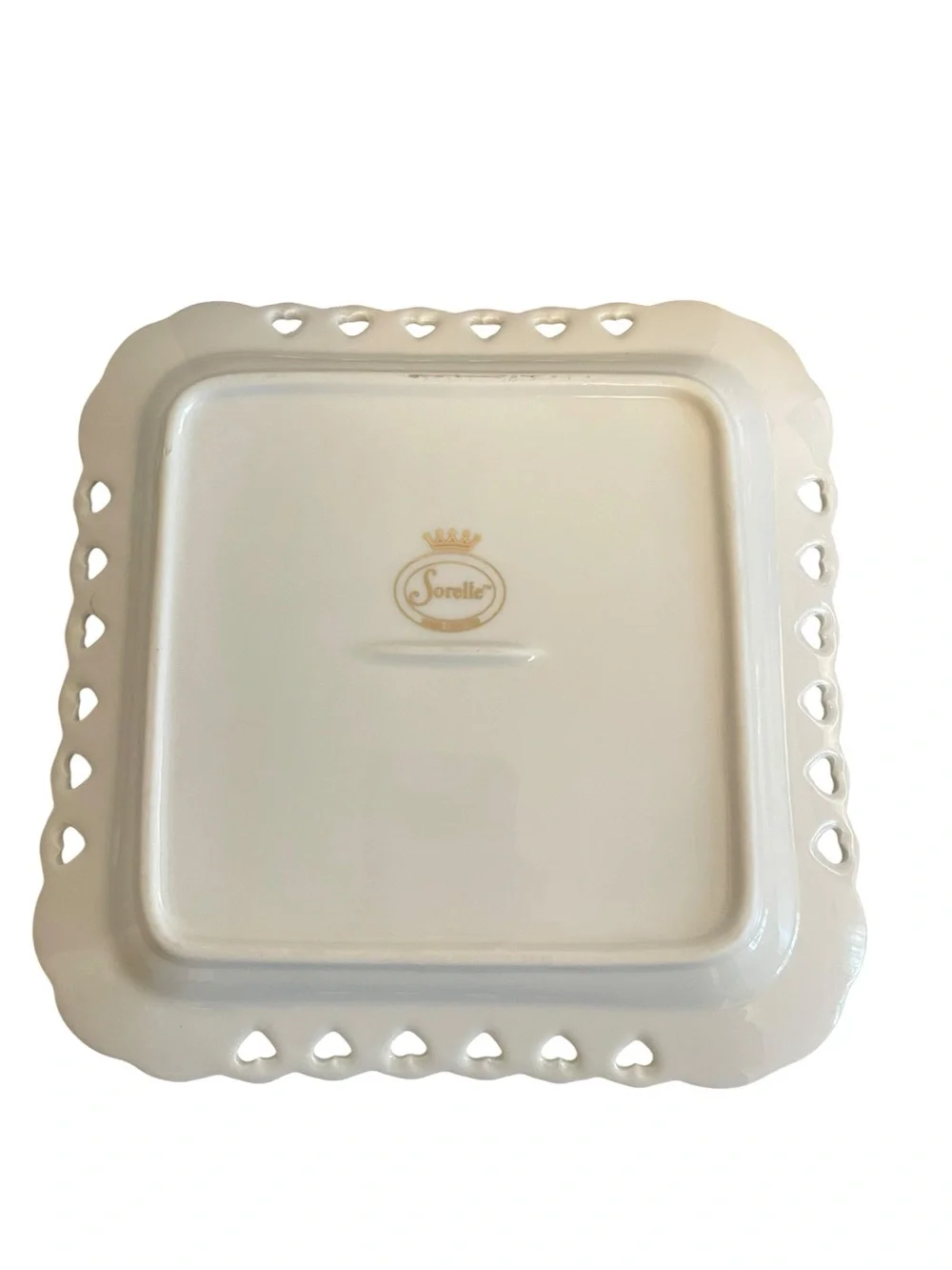 Sorelle Fine Porcelain Square Floral Rose Decorative Plates Set of 6 in Box